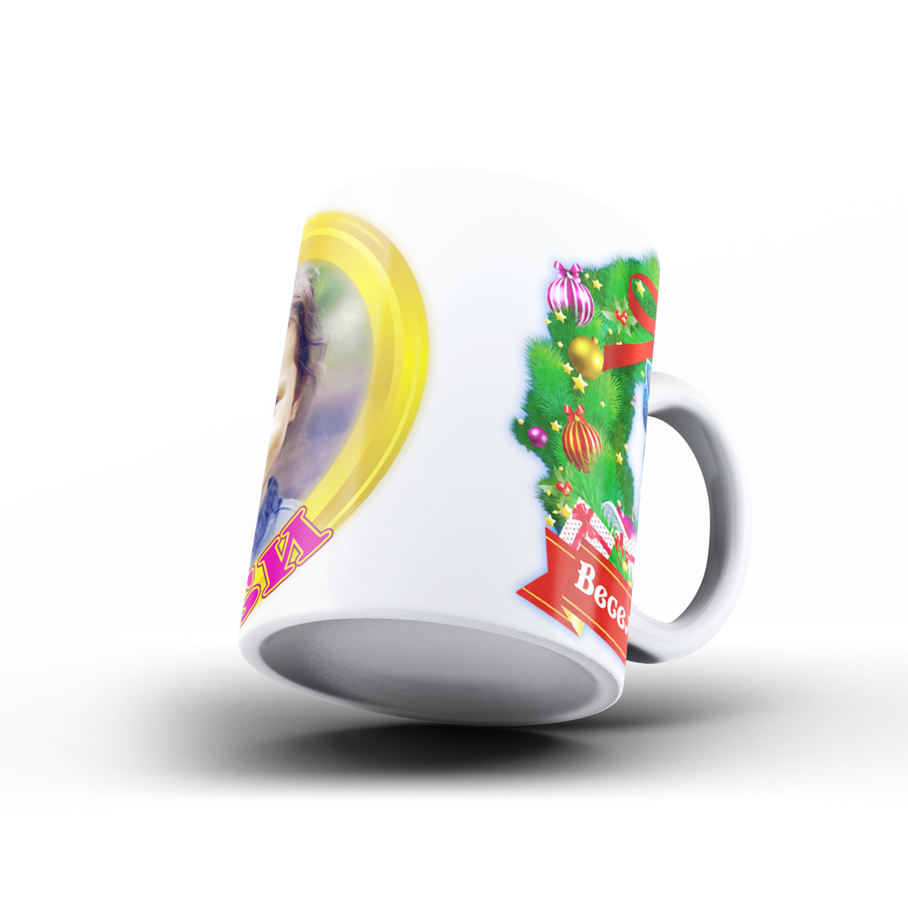 Коледна керамична чаша Sonic с Ваша снимка - Image 3