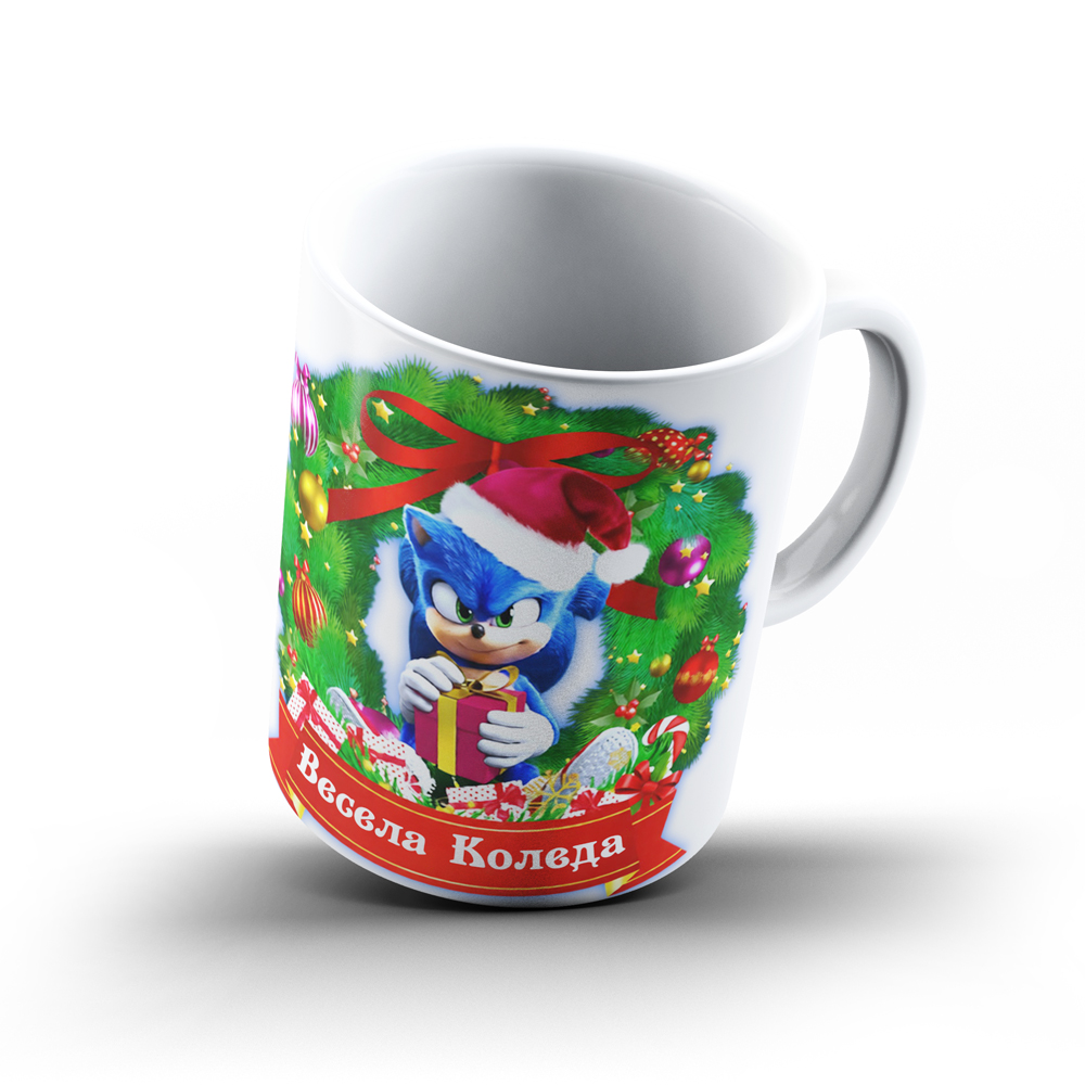 alt="Коледна керамична чаша - sonic"