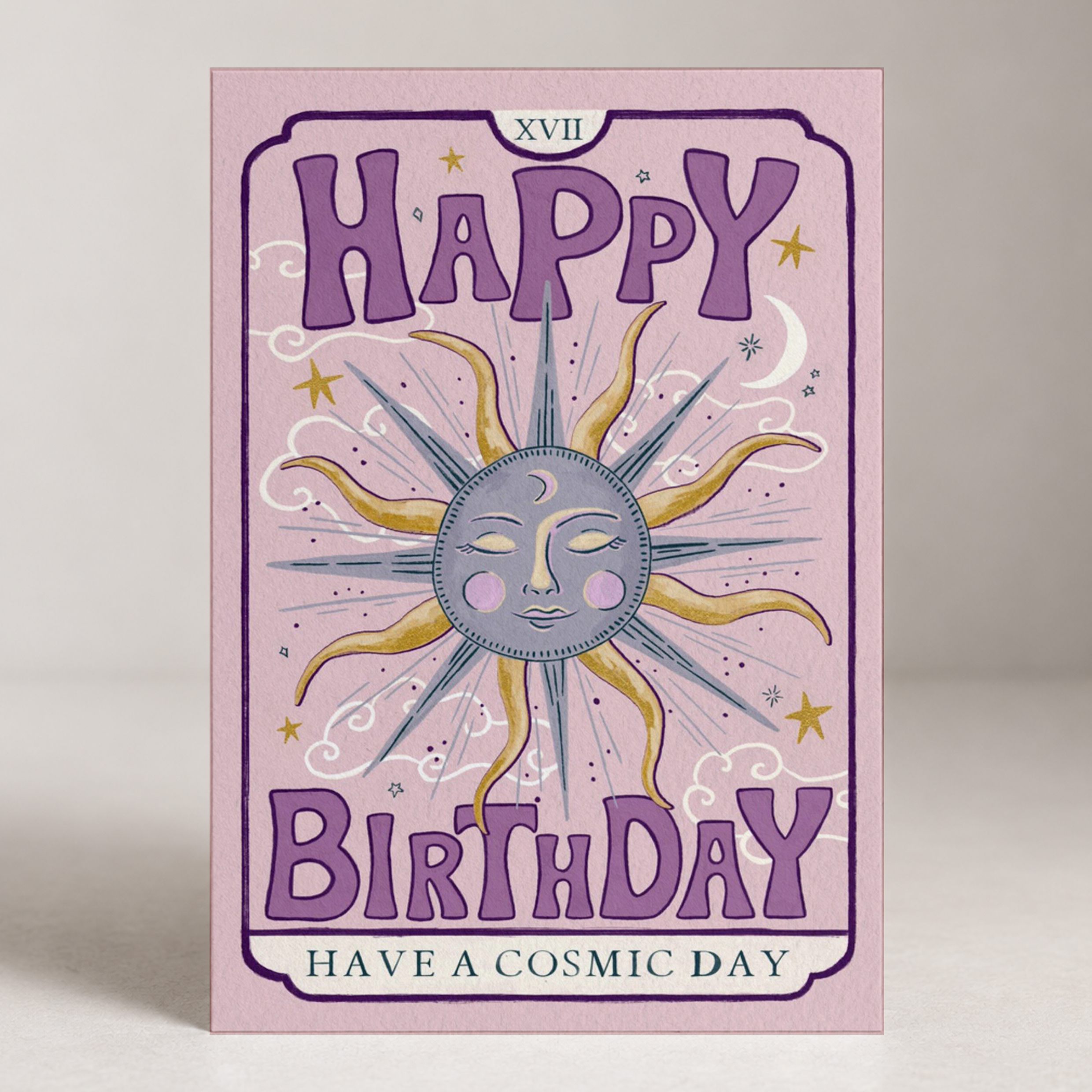 Картичка „Happy Birthday“ - Космически рожден ден