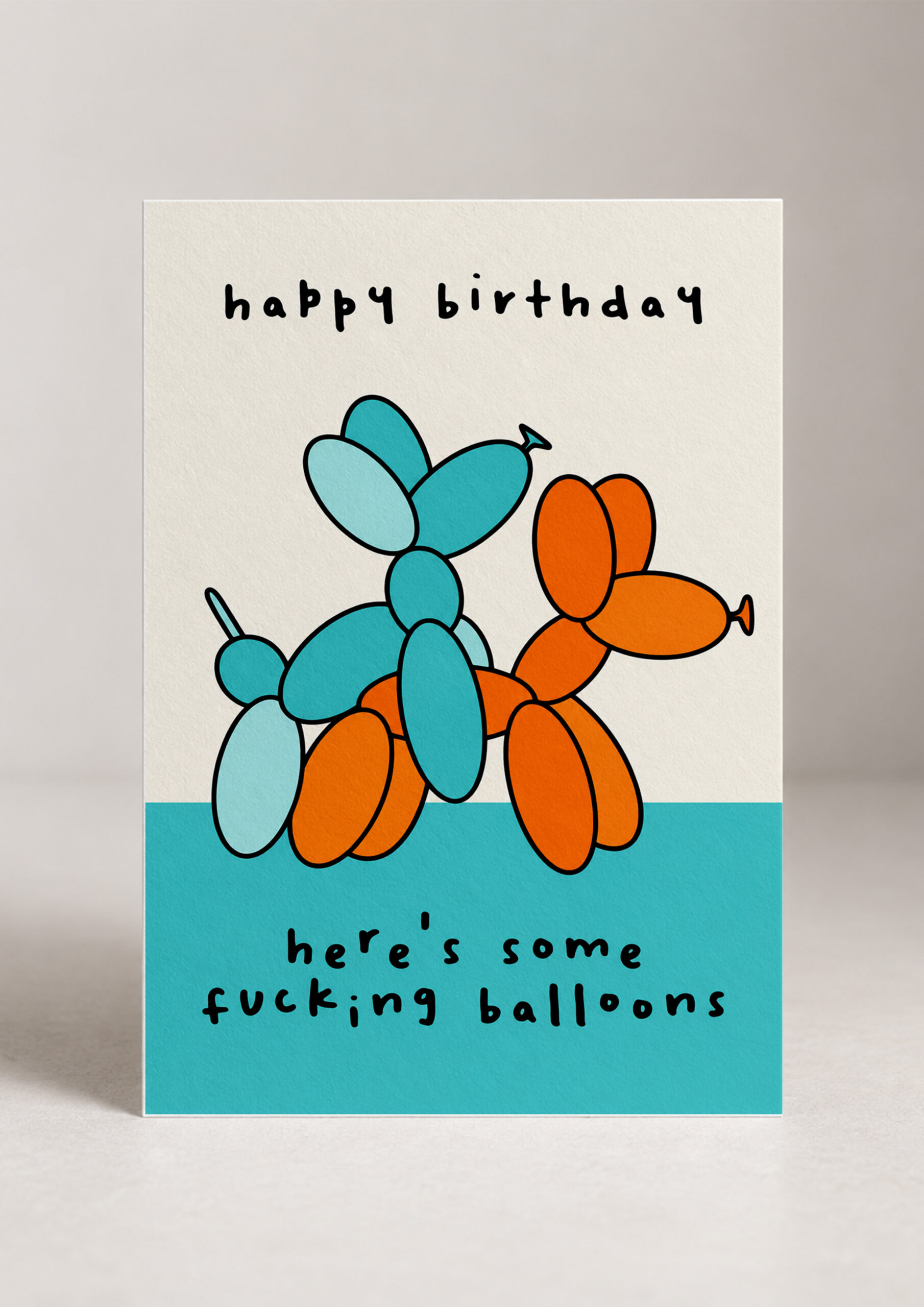 Картичка „Happy birthday, here's some ballons"